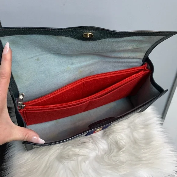 Authentic and vintage navy blue Gucci Ophidia Sherry Line XL clutch - Picture 13 of 17